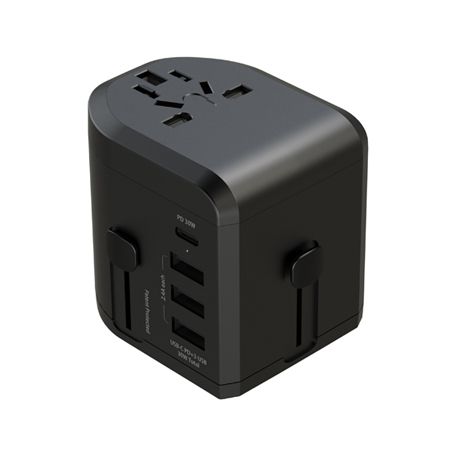 30W PD Worldwide Travel Adapter with USB-C and 3 Ports USB Charger